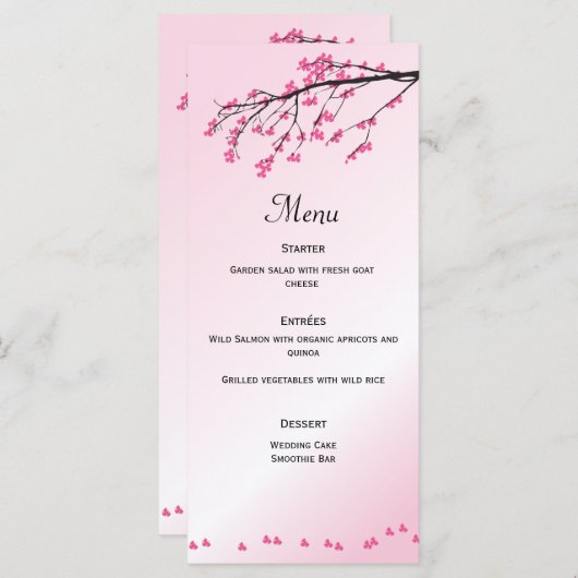 Pink Cherry Blossom | Menu-Kaart Menu (Voorkant / Achterkant)