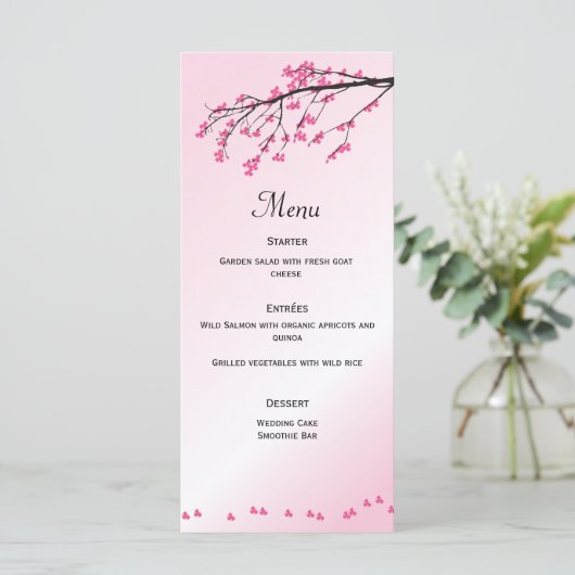 Pink Cherry Blossom | Menu-Kaart Menu (Staand voorkant)