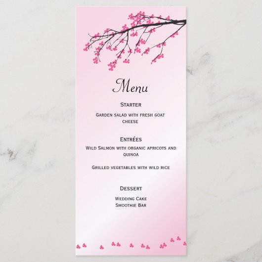 Pink Cherry Blossom | Menu-Kaart Menu (Voorkant)