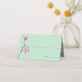 Pink Cherry Blossom Mint Green Plaatskaartje (Voorkant)