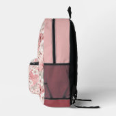 Pink cherry blossom monogram bedrukte rugzak (Rechts)