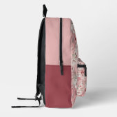 Pink cherry blossom monogram bedrukte rugzak (Links)