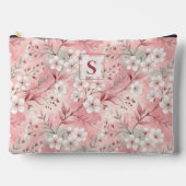 Pink cherry blossom monogram etui (Voorkant)