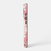 Pink cherry blossom monogram iPhone 16 hoesje (Linkerkant)