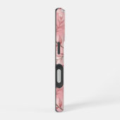 Pink cherry blossom monogram iPhone 16 hoesje (Rechterkant)