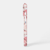 Pink cherry blossom monogram iPhone hoesje (Linkerkant)
