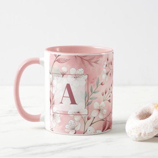 Pink cherry blossom monogram mok (Met donut)
