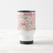Pink cherry blossom monogram reisbeker (Center)