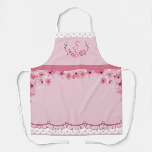 Pink Cherry Blossom Monogram Schort (Voorkant)