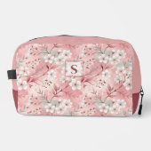 Pink cherry blossom monogram toilettasje (Voorkant)