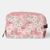 Pink cherry blossom monogram toilettasje (Achterkant)