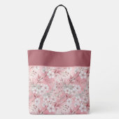 Pink cherry blossom monogram tote bag (Achterkant)