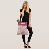 Pink cherry blossom monogram tote bag (Op model)