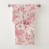 Pink cherry blossom Personalized Bad Handdoek (Insitu)