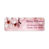 Pink Cherry Blossom return address labels (Voorkant)