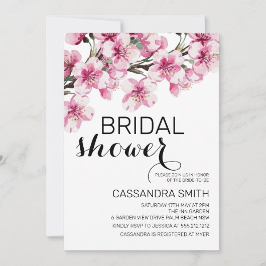 Pink Cherry Blossom Sakura Flower Vrijgezellenfees Kaart (Voorkant)