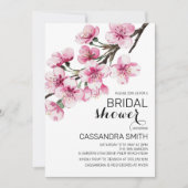 Pink Cherry Blossom Sakura Greenery Vrijgezellenfe Kaart (Voorkant)