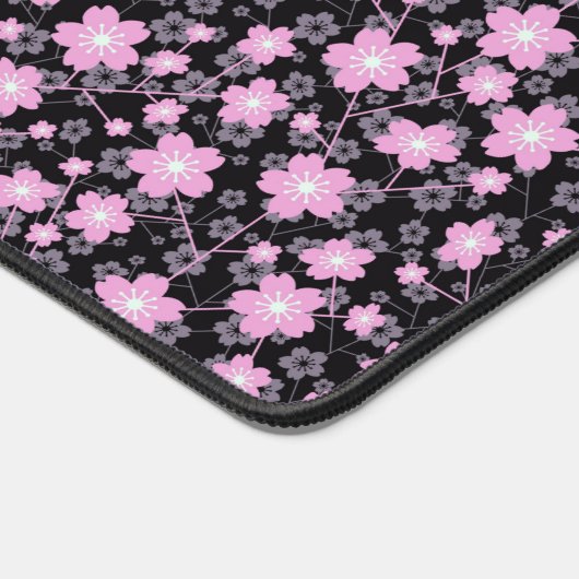 Pink Cherry Blossom Sakura Oriental Floral Pattern Bureaumat (Hoek)