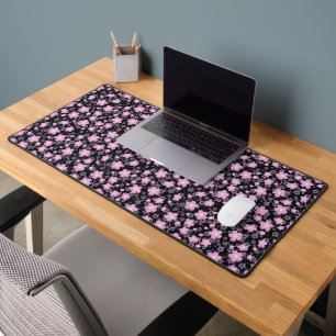 Pink Cherry Blossom Sakura Oriental Floral Pattern Bureaumat