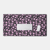 Pink Cherry Blossom Sakura Oriental Floral Pattern Bureaumat (Keyboard & Muis)