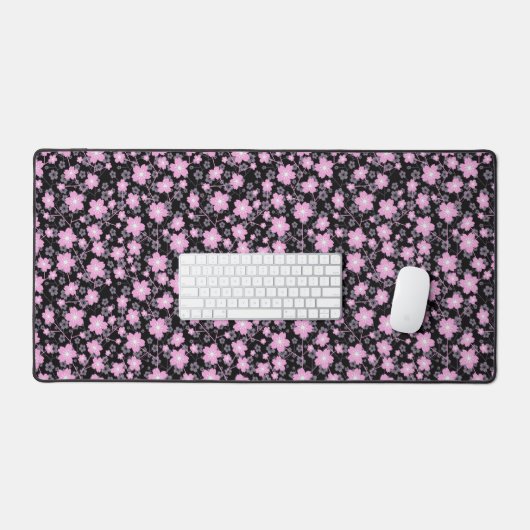 Pink Cherry Blossom Sakura Oriental Floral Pattern Bureaumat (Keyboard & Muis)