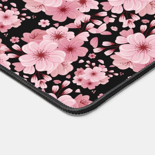 Pink Cherry Blossom Sakura Oriental Floral Pattern Bureaumat (Hoek)