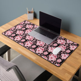 Pink Cherry Blossom Sakura Oriental Floral Pattern Bureaumat