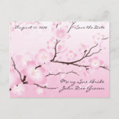 Pink Cherry Blossom Save the Date Briefkaarten (Voorkant)