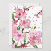 Pink Cherry Blossom Spring Floral Girl Baby Shower Kaart (Achterkant)