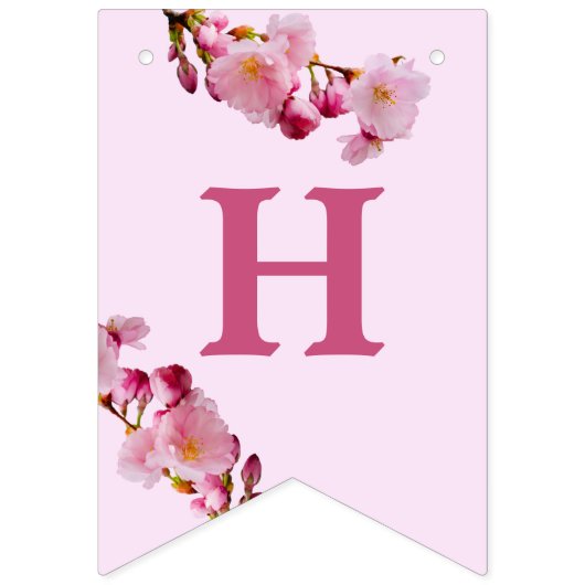 Pink Cherry Blossom Spring Flowers Happy Birthday Vlaggetjes (Tweede vlag)