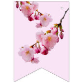 Pink Cherry Blossom Spring Flowers Happy Birthday Vlaggetjes (Eerste vlag)