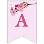 Pink Cherry Blossom Spring Flowers Happy Birthday Vlaggetjes (Derde vlag)