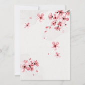Pink Cherry Blossom Waterverf Floral Wedding Save The Date (Achterkant)