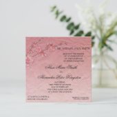 Pink Cherry Blossom Weddenschap Bridal uitnodiging (Staand voorkant)