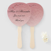 Pink Cherry Blossom Weddenschap Bridal uitnodiging Handwaaier (Voorkant en achterkant)