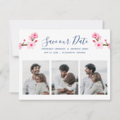 Pink Cherry Blossoms 3 Foto Save The Date (Voorkant)