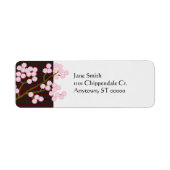 Pink Cherry Blossoms Aziatische Adresetiketten Etiket (Voorkant)