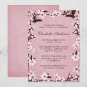 Pink Cherry Blossoms Border Vrijgezellenfeest Kaart (Voorkant / Achterkant)