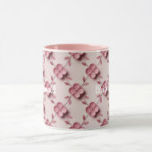 Pink Cherry Blossoms Bridesmaid Pink Combo Mug Mok (Midden)