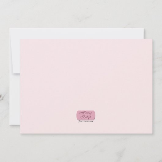 Pink Cherry Blossoms & Brown Geboorteaankondiginge Aankondiging (Achterkant)