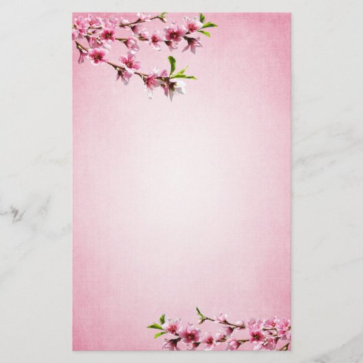 Pink Cherry Blossoms  Pink Briefpapier (Voorkant)