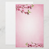 Pink Cherry Blossoms  Pink Briefpapier (Voorkant / Achterkant)