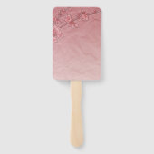 Pink Cherry Blossoms Trouwprogramma Fans Handwaaier (Achterkant)
