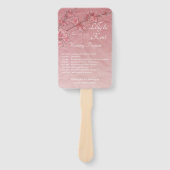 Pink Cherry Blossoms Trouwprogramma Fans Handwaaier (Voorkant)