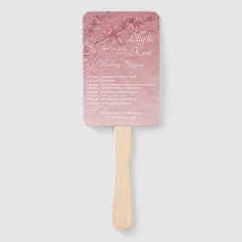 Pink Cherry Blossoms Trouwprogramma Fans Handwaaier