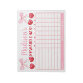 Pink Cherry Bow Girl Reward Chart Chore Chart Notitieblok (Linkerzijde)