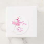 Pink Cherry Champagne Brunch Baby shower Bedankt Bedankjes Labels (In situ)