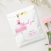 Pink Cherry Champagne Brunch Baby shower Bedankzakje (Gezegeld)