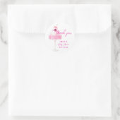 Pink Cherry Champagne Brunch Bubbly Baby shower Ronde Sticker (Tas)