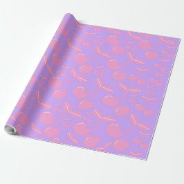 Pink Cherry Gift Wrap Girls Craft Party Cadeaupapier